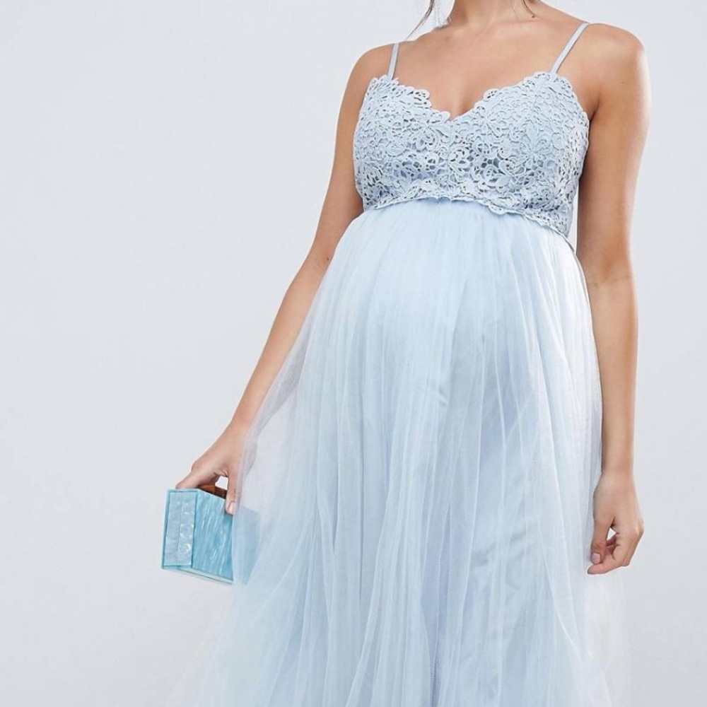 Maternity tulle midi dress